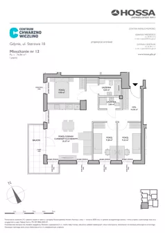 4 pokoje, mieszkanie 74,84 m², piętro 1, oferta nr CCW/S18/12, Centrum Chwarzno - Wiczlino , Gdynia, Chwarzno-Wiczlino, ul. Fregatowa