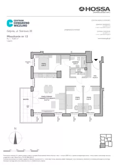 4 pokoje, mieszkanie 74,84 m², piętro 1, oferta nr CCW/S20/12, Centrum Chwarzno - Wiczlino, Gdynia, Chwarzno-Wiczlino, ul. Fregatowa