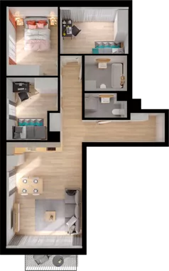 4 pokoje, mieszkanie 73,46 m², piętro 1, oferta nr WW/B5/21, Welocity Wiczlino, Gdynia, Chwarzno-Wiczlino, ul. Jana Kazimierza