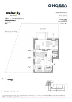 4 pokoje, mieszkanie 68,99 m², parter, oferta nr WW/JK12/3, Welocity Wiczlino, Gdynia, Chwarzno-Wiczlino, ul. Jana Kazimierza