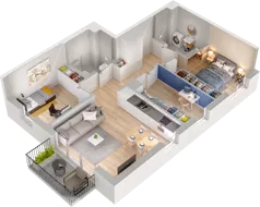 4 pokoje, mieszkanie 69,03 m², piętro 2, oferta nr WW/JK12/32, Welocity Wiczlino, Gdynia, Chwarzno-Wiczlino, ul. Jana Kazimierza