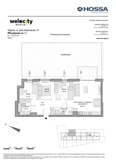 4 pokoje, mieszkanie 73,46 m², piętro 2, oferta nr WW/B5/33, Welocity Wiczlino, Gdynia, Chwarzno-Wiczlino, ul. Jana Kazimierza