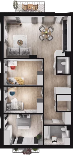 4 pokoje, mieszkanie 91,24 m², piętro 2, oferta nr WW/B14/22, Welocity Wiczlino, Gdynia, Chwarzno-Wiczlino, ul. Jana Kazimierza