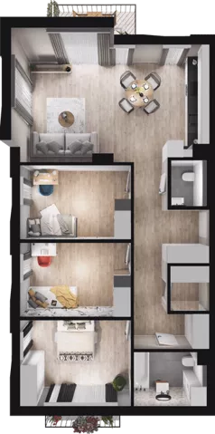 4 pokoje, mieszkanie 91,35 m², piętro 3, oferta nr WW/B14/32, Welocity Wiczlino, Gdynia, Chwarzno-Wiczlino, ul. Jana Kazimierza