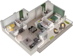 4 pokoje, mieszkanie 70,80 m², piętro 2, oferta nr WO/P3/35, Wiszące Ogrody, Gdańsk, Jasień, Kiełpinek, ul. Przytulna