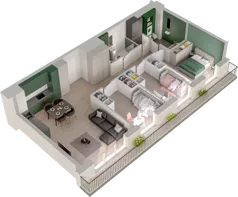 4 pokoje, mieszkanie 79,43 m², piętro 4, oferta nr WO/P3/57, Wiszące Ogrody, Gdańsk, Jasień, Kiełpinek, ul. Przytulna