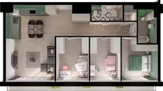 4 pokoje, mieszkanie 79,43 m², piętro 4, oferta nr WO/P3/57, Wiszące Ogrody, Gdańsk, Jasień, Kiełpinek, ul. Przytulna