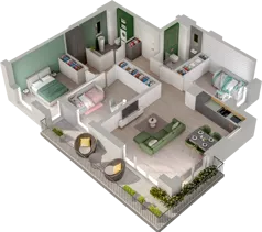 4 pokoje, mieszkanie 79,49 m², piętro 1, oferta nr WO/P3/17, Wiszące Ogrody, Gdańsk, Jasień, Kiełpinek, ul. Przytulna
