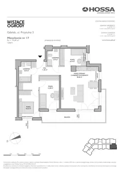 4 pokoje, mieszkanie 79,49 m², piętro 1, oferta nr WO/P3/17, Wiszące Ogrody, Gdańsk, Jasień, Kiełpinek, ul. Przytulna