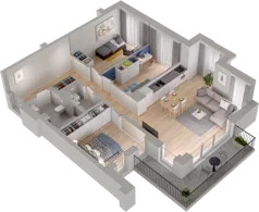 4 pokoje, mieszkanie 80,32 m², piętro 2, oferta nr WO/P1/17, Wiszące Ogrody, Gdańsk, Jasień, Kiełpinek, ul. Przytulna