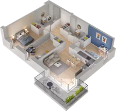 4 pokoje, mieszkanie 69,66 m², piętro 2, oferta nr WO/P1/21, Wiszące Ogrody, Gdańsk, Jasień, Kiełpinek, ul. Przytulna