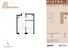 1 pokój, mieszkanie 30,62 m², piętro 2, oferta nr B.2.11, Pękowicka, Kraków, Prądnik Biały, ul. Pękowicka