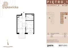 1 pokój, mieszkanie 30,62 m², piętro 1, oferta nr B.1.07, Pękowicka, Kraków, Prądnik Biały, ul. Pękowicka