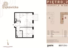2 pokoje, mieszkanie 43,30 m², piętro 3, oferta nr B.3.64, Pękowicka, Kraków, Prądnik Biały, ul. Pękowicka