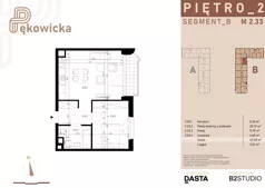 2 pokoje, mieszkanie 42,48 m², piętro 2, oferta nr B.2.33, Pękowicka, Kraków, Prądnik Biały, ul. Pękowicka