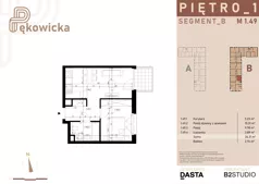 2 pokoje, mieszkanie 34,22 m², piętro 1, oferta nr B.1.49, Pękowicka, Kraków, Prądnik Biały, ul. Pękowicka
