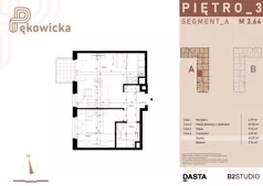 2 pokoje, mieszkanie 43,30 m², piętro 3, oferta nr A.3.64, Pękowicka, Kraków, Prądnik Biały, ul. Pękowicka