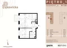 2 pokoje, mieszkanie 43,30 m², piętro 1, oferta nr A.1.50, Pękowicka, Kraków, Prądnik Biały, ul. Pękowicka