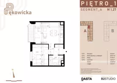 2 pokoje, mieszkanie 42,48 m², piętro 1, oferta nr A.1.27, Pękowicka, Kraków, Prądnik Biały, ul. Pękowicka