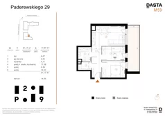 3 pokoje, apartament 51,17 m², piętro 6, oferta nr B.M59, Paderewskiego 29, Katowice, Osiedle Paderewskiego-Muchowiec, Dolina Trzech Stawów, ul. Ignacego Paderewskiego 29