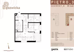 3 pokoje, mieszkanie 54,89 m², piętro 3, oferta nr B.3.62, Pękowicka, Kraków, Prądnik Biały, ul. Pękowicka