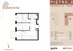 3 pokoje, mieszkanie 49,67 m², piętro 2, oferta nr B.2.31, Pękowicka, Kraków, Prądnik Biały, ul. Pękowicka