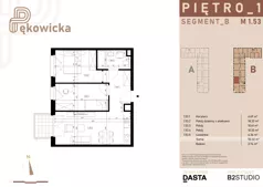 3 pokoje, mieszkanie 50,33 m², piętro 1, oferta nr B.1.53, Pękowicka, Kraków, Prądnik Biały, ul. Pękowicka