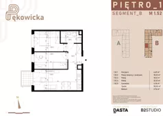 3 pokoje, mieszkanie 50,33 m², piętro 1, oferta nr B.1.52, Pękowicka, Kraków, Prądnik Biały, ul. Pękowicka