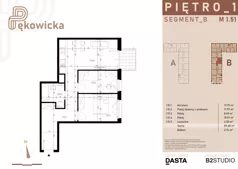 3 pokoje, mieszkanie 55,49 m², piętro 1, oferta nr B.1.51, Pękowicka, Kraków, Prądnik Biały, ul. Pękowicka