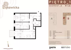 3 pokoje, mieszkanie 57,38 m², piętro 1, oferta nr B.1.26, Pękowicka, Kraków, Prądnik Biały, ul. Pękowicka
