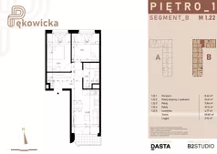 3 pokoje, mieszkanie 50,82 m², piętro 1, oferta nr B.1.22, Pękowicka, Kraków, Prądnik Biały, ul. Pękowicka