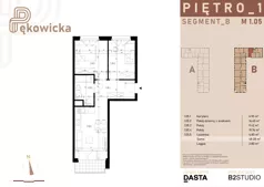 3 pokoje, mieszkanie 48,28 m², piętro 1, oferta nr B.1.05, Pękowicka, Kraków, Prądnik Biały, ul. Pękowicka