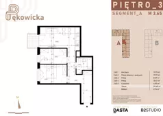 3 pokoje, mieszkanie 55,49 m², piętro 3, oferta nr A.3.65, Pękowicka, Kraków, Prądnik Biały, ul. Pękowicka