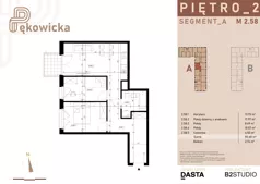 3 pokoje, mieszkanie 55,49 m², piętro 2, oferta nr A.2.58, Pękowicka, Kraków, Prądnik Biały, ul. Pękowicka