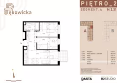 3 pokoje, mieszkanie 49,67 m², piętro 2, oferta nr A.2.31, Pękowicka, Kraków, Prądnik Biały, ul. Pękowicka