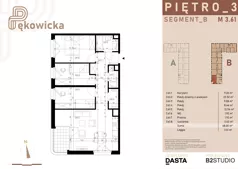 4 pokoje, mieszkanie 68,01 m², piętro 3, oferta nr B.3.61, Pękowicka, Kraków, Prądnik Biały, ul. Pękowicka