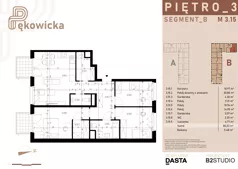 4 pokoje, mieszkanie 80,23 m², piętro 3, oferta nr B.3.15, Pękowicka, Kraków, Prądnik Biały, ul. Pękowicka
