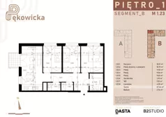 4 pokoje, mieszkanie 67,44 m², piętro 1, oferta nr B.1.23, Pękowicka, Kraków, Prądnik Biały, ul. Pękowicka