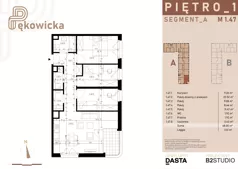 4 pokoje, mieszkanie 68,01 m², piętro 1, oferta nr A.1.47, Pękowicka, Kraków, Prądnik Biały, ul. Pękowicka