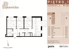 4 pokoje, mieszkanie 67,44 m², piętro 1, oferta nr A.1.23, Pękowicka, Kraków, Prądnik Biały, ul. Pękowicka