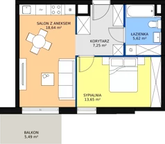 2 pokoje, mieszkanie 45,16 m², piętro 1, oferta nr A.M01, Paderewskiego 29, Katowice, Osiedle Paderewskiego-Muchowiec, Dolina Trzech Stawów, ul. Ignacego Paderewskiego 29