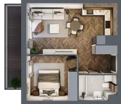 2 pokoje, mieszkanie 40,62 m², piętro 1, oferta nr A.M05, Paderewskiego 29, Katowice, Osiedle Paderewskiego-Muchowiec, Dolina Trzech Stawów, ul. Ignacego Paderewskiego 29