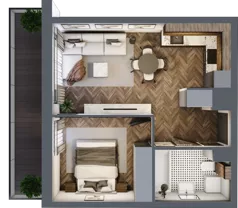 2 pokoje, mieszkanie 37,75 m², piętro 1, oferta nr A.M06, Paderewskiego 29, Katowice, Osiedle Paderewskiego-Muchowiec, Dolina Trzech Stawów, ul. Ignacego Paderewskiego 29