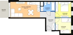3 pokoje, mieszkanie 53,54 m², piętro 1, oferta nr A.M59, Paderewskiego 29, Katowice, Osiedle Paderewskiego-Muchowiec, Dolina Trzech Stawów, ul. Ignacego Paderewskiego 29
