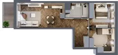 3 pokoje, mieszkanie 53,54 m², piętro 1, oferta nr A.M59, Paderewskiego 29, Katowice, Osiedle Paderewskiego-Muchowiec, Dolina Trzech Stawów, ul. Ignacego Paderewskiego 29