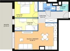 3 pokoje, mieszkanie 57,05 m², piętro 1, oferta nr A.M62, Paderewskiego 29, Katowice, Osiedle Paderewskiego-Muchowiec, Dolina Trzech Stawów, ul. Ignacego Paderewskiego 29