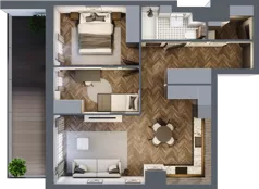 3 pokoje, mieszkanie 57,05 m², piętro 1, oferta nr A.M62, Paderewskiego 29, Katowice, Osiedle Paderewskiego-Muchowiec, Dolina Trzech Stawów, ul. Ignacego Paderewskiego 29