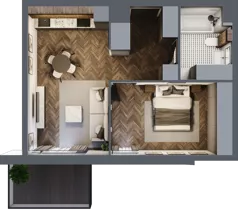 2 pokoje, mieszkanie 45,16 m², piętro 2, oferta nr A.M09, Paderewskiego 29, Katowice, Osiedle Paderewskiego-Muchowiec, Dolina Trzech Stawów, ul. Ignacego Paderewskiego 29