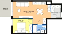 2 pokoje, mieszkanie 42,47 m², piętro 2, oferta nr A.M69, Paderewskiego 29, Katowice, Osiedle Paderewskiego-Muchowiec, Dolina Trzech Stawów, ul. Ignacego Paderewskiego 29