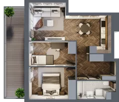 3 pokoje, mieszkanie 50,14 m², piętro 5, oferta nr A.M85, Paderewskiego 29, Katowice, Osiedle Paderewskiego-Muchowiec, Dolina Trzech Stawów, ul. Ignacego Paderewskiego 29